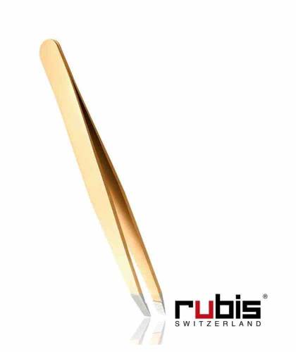 RUBIS Switzerland Pinzette Classic schräg gelb Gold Augenbrauen