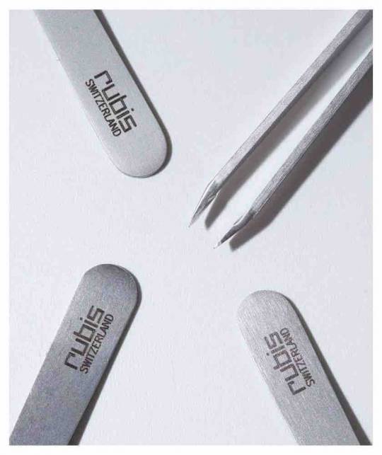 RUBIS Switzerland Tweezers Classic Slanted tips - Steel eyebrows beauty cosmetics design professional
