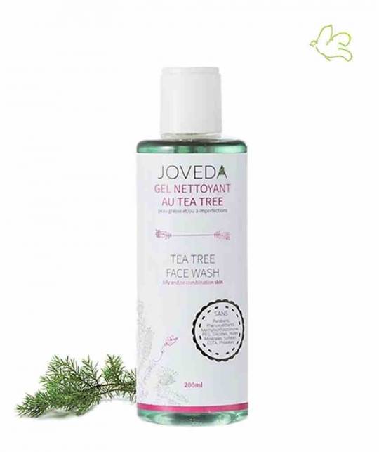 Joveda - Gel Nettoyant naturel au Tea Tree - peaux impures et acnéiques soin visage ayurvédique