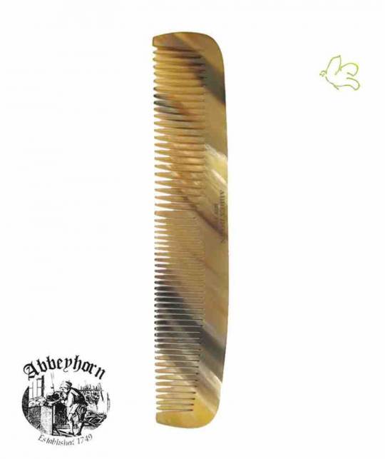 ABBEYHORN Grosser Frisier Hornkamm, breite und enge Zahnung (18,5 cm)