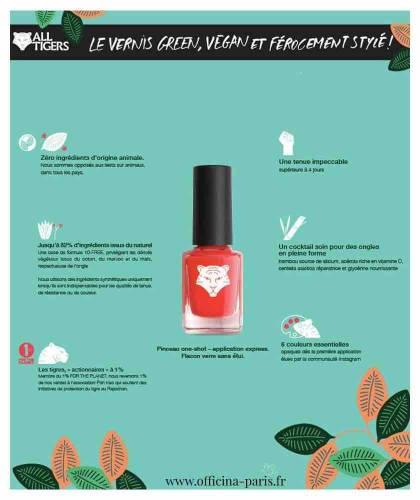 ALL TIGERS green nail polish Makeup pouch Nail Lacquers gift set natural & vegan organic cotton