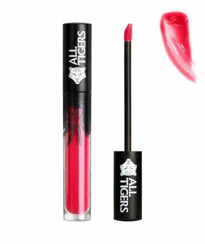 Gloss à Lèvres naturel ALL TIGERS ROUGE FRAMBOISE 801 brillant vegan LIVE WITH PASSION