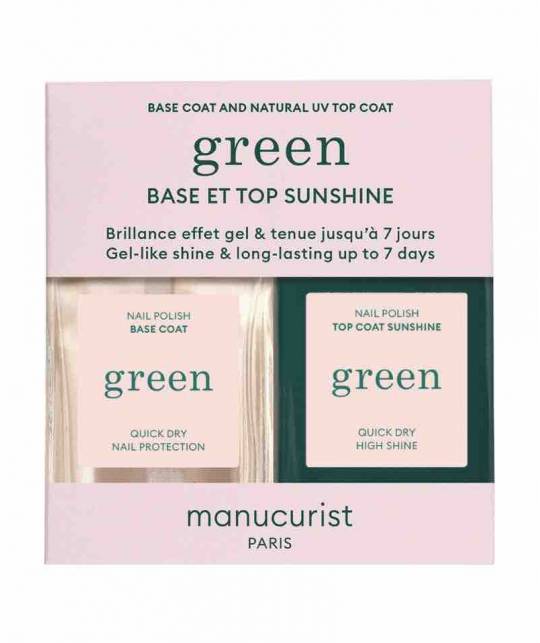 Manucurist Duo Set Nail Polish GREEN Base & Top coat Sunshine gift Christmas