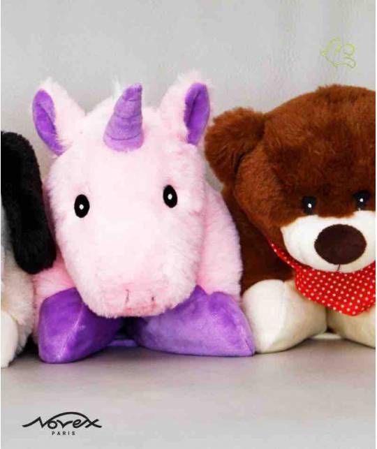 Stuffed Animal Heating Pillow - UNICORN pink removable microwave l'Officina Paris gift kids