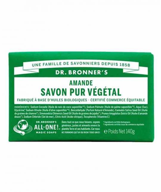 Dr. Bronner's Pain de Savon bio Pur Végétal Amande