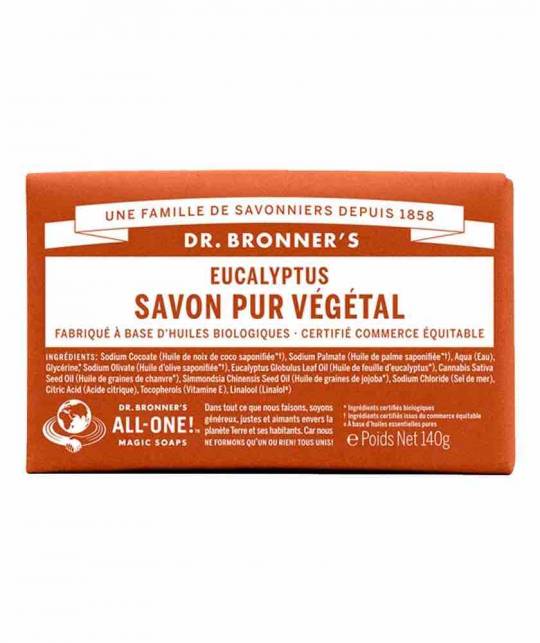 Dr. Bronner's Organic Bar Soap Eucalyptus natural vegan