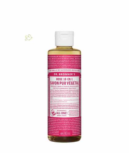 Dr. Bronner's - Organic Liquid Soap Rose 240ml - 8 oz.