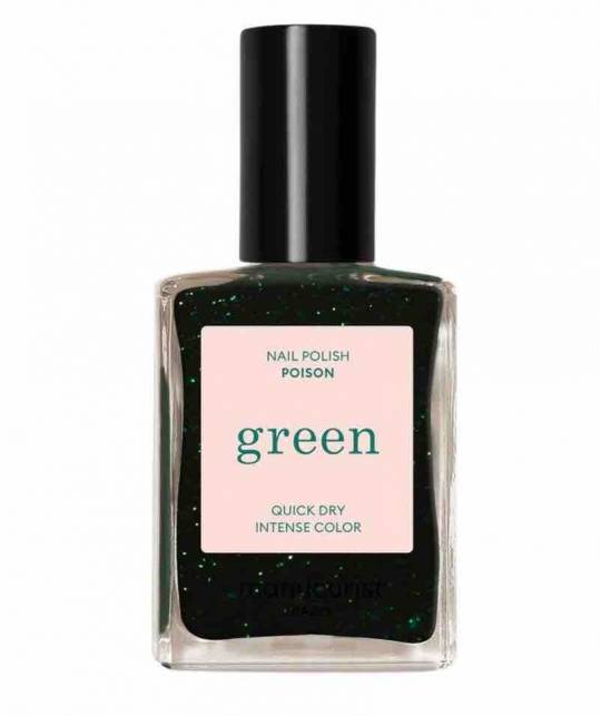 MANUCURIST | Green Natural Nail Polish Poison shimmering deep green