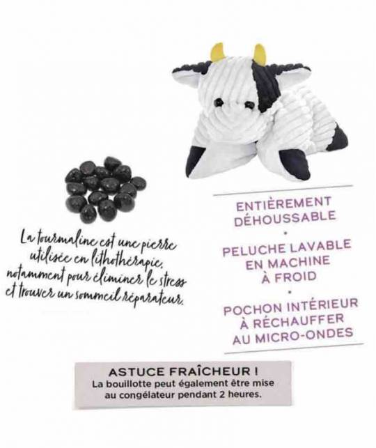 Bouillotte Peluche Coussin Chauffant animal déhoussable micro-ondes Novex l'Officina Paris