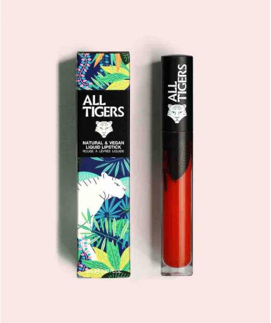 ALL TIGERS Lipstick matte RED ORANGE 886 natural vegan SHAKE THE GROUND