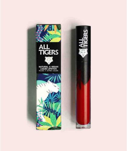 ALL TIGERS Liquid Lipstick Matt BORDEAUX ROT 887 Lippenstift vegan Naturkosmetik l'Officina