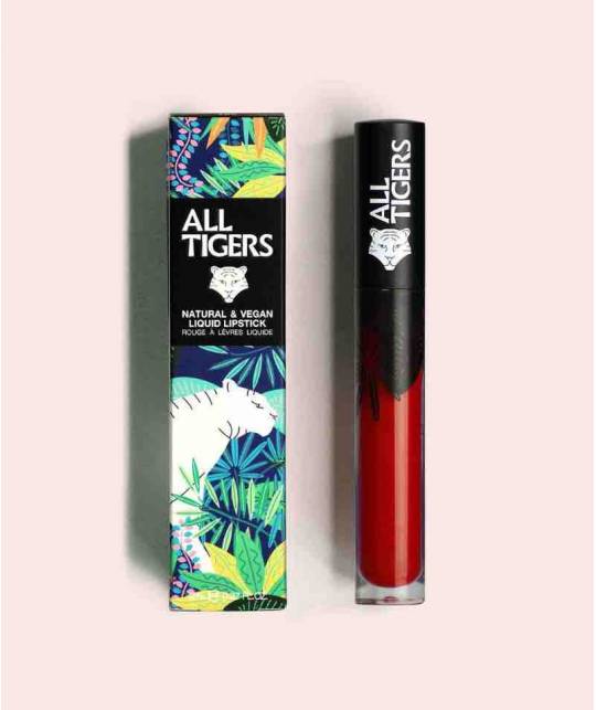 ALL TIGERS Liquid Lipstick Matt BORDEAUX ROT 887 Lippenstift vegan Naturkosmetik l'Officina