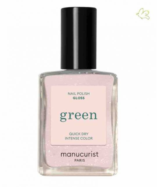 Manucurist Nail Polish soft pink GREEN Gloss shimmer iridescent vegan l'Officina Paris
