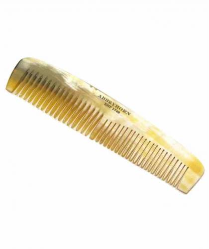 Peigne en corne naturelle Abbeyhorn - double denture (15 cm) petit cheveux barbe homme femme
