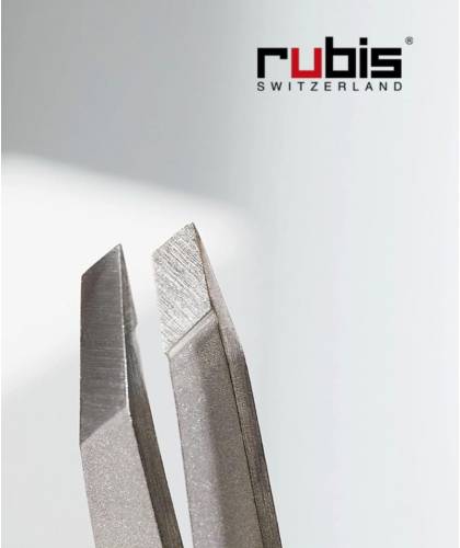 RUBIS Switzerland Tweezers Classic Slanted tips - Steel eyebrows beauty cosmetics design