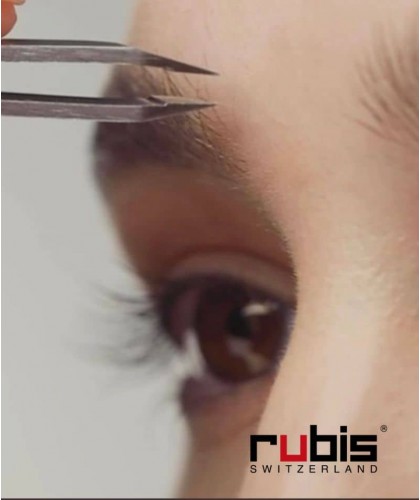 RUBIS Switzerland Tweezers Classic - professional slanted tips Green beauty eyebrows cosmetics professional