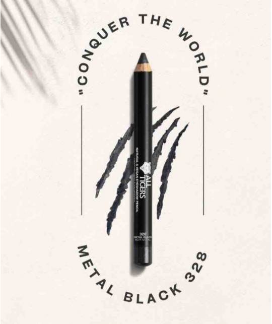 ALL TIGERS Eyeshadow Pencil Lidschatten METALL SCHWARZ 328 Naturkosmetik l'Officina Paris