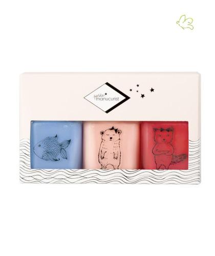 Kids nail polish Box of 3 Petite Manucurist POMME - KIKI - JOY Made in France