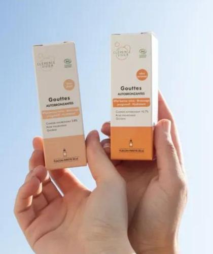 Selbstbräuner Tropfen Naturkosmetik Self Tan Drops Clémence & Vivien Hyaluronsäure