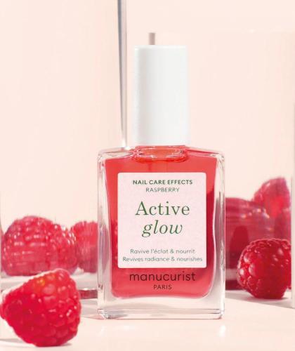 Active Glow Manucurist Raspberry nail care polish peach healthy glow Green