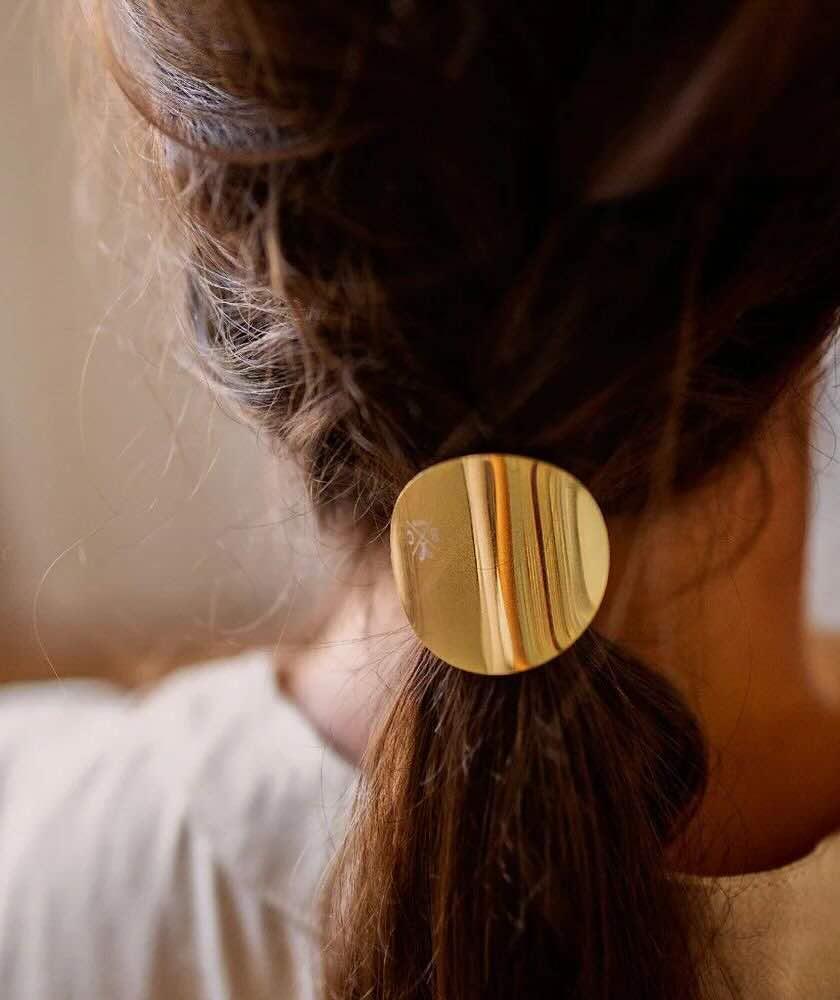 Dreamark 6 Stück Haargummis Aus Metall In Gold - Elegante Elastische Haarbänder Mit Geometrischem Design Für Frauen & Mädchen
