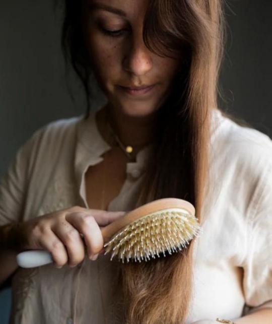 Weiche Haarbürste Nylon- & Wildschweinborsten Holz BACHCA Paris Accessoires Haarpflege l'Officina