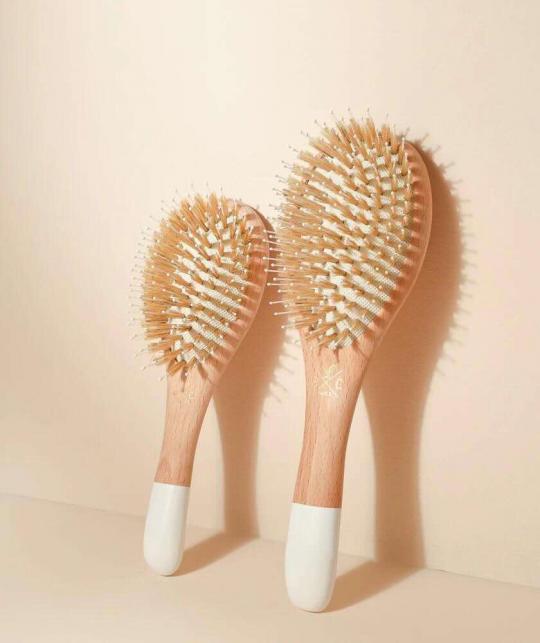 Detangling Hair Brush Boar & Nylon Bristles natural wood BACHCA Paris l'Officina