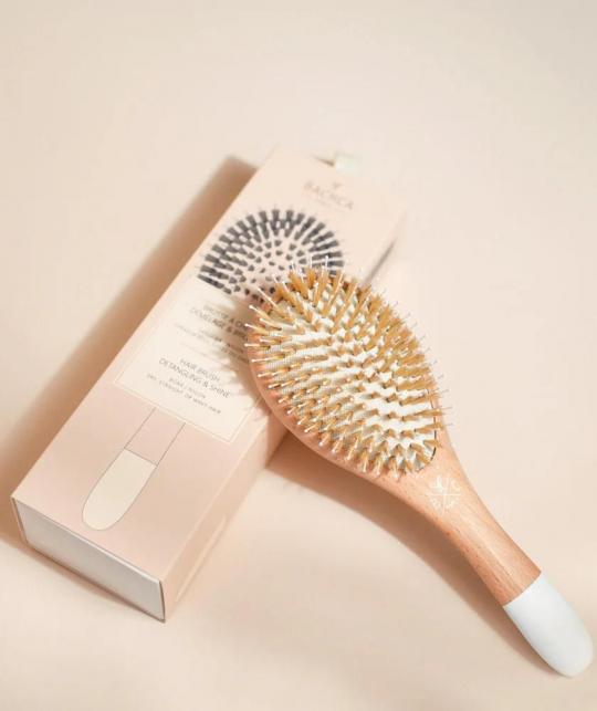 Detangling Hair Brush Boar & Nylon Bristles natural wood BACHCA Paris l'Officina