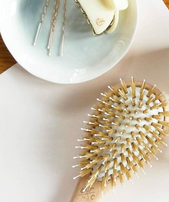 Detangling Hair Brush Boar & Nylon Bristles natural wood BACHCA Paris l'Officina