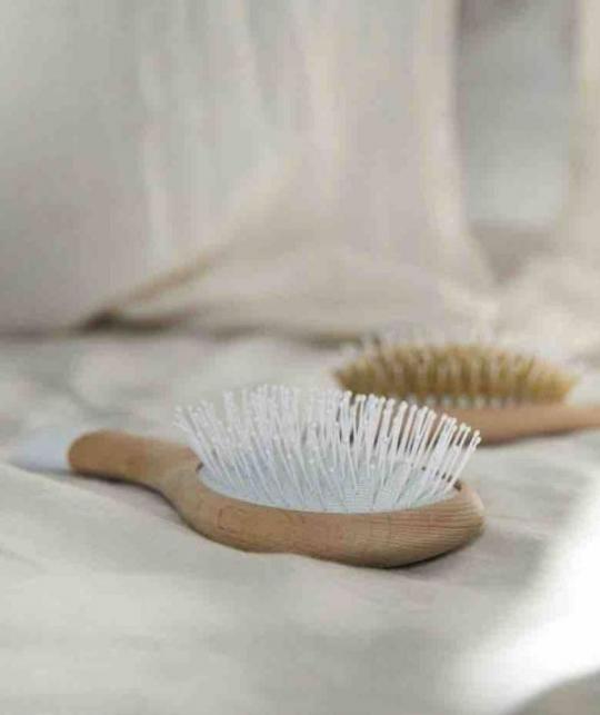 Soft Bristle Hair Brush wooden handle Detangle Volume BACHCA Paris l'Officina