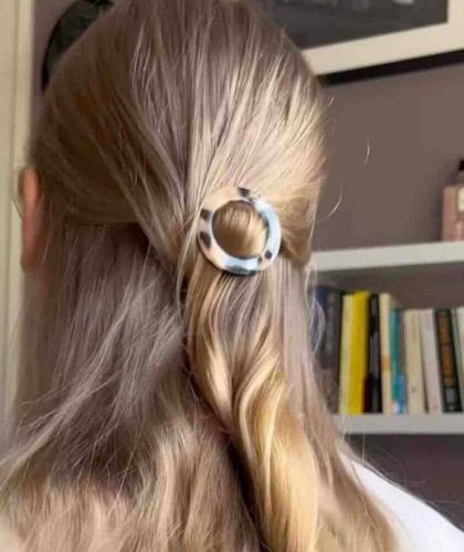 BACHCA Barrette Ronde écaille coiffure demi-queue accessoires cheveux l'Officina Paris