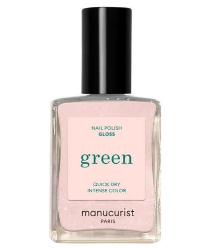 Green Nail Polish Manucurist pastel pink Gloss shimmer iridescent l'Officina Paris