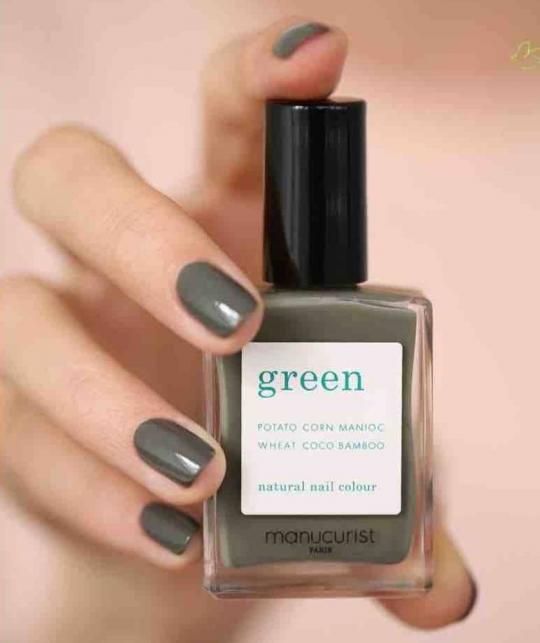 Vernis vert Khaki GREEN Manucurist gris l'Officina Paris