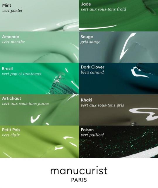 Vernis vert Manucurist GREEN Khaki gris l'Officina Paris
