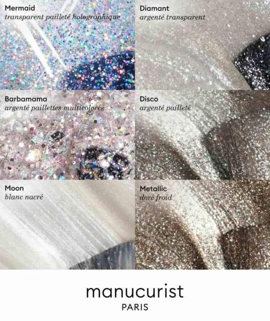 Nail Polish glitter GREEN Manucurist Diamant sheer silver l'Officina Paris