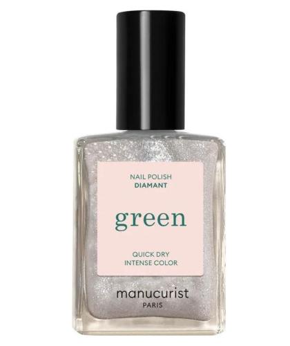 Nail Polish sheer silver glitter GREEN Manucurist Diamant l'Officina Paris