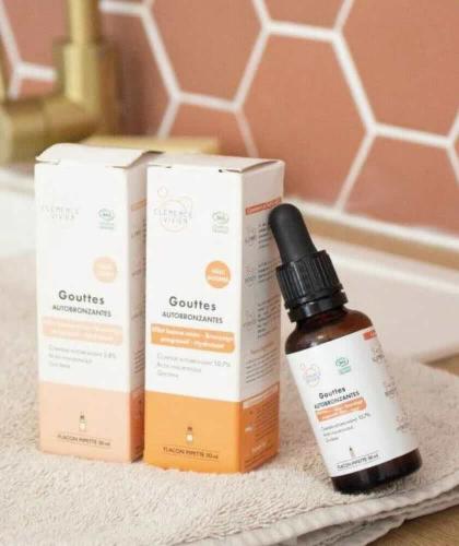 Naturkosmetik Self Tan Drops Selbstbräuner Hyaluronsäure Clémence & Vivien