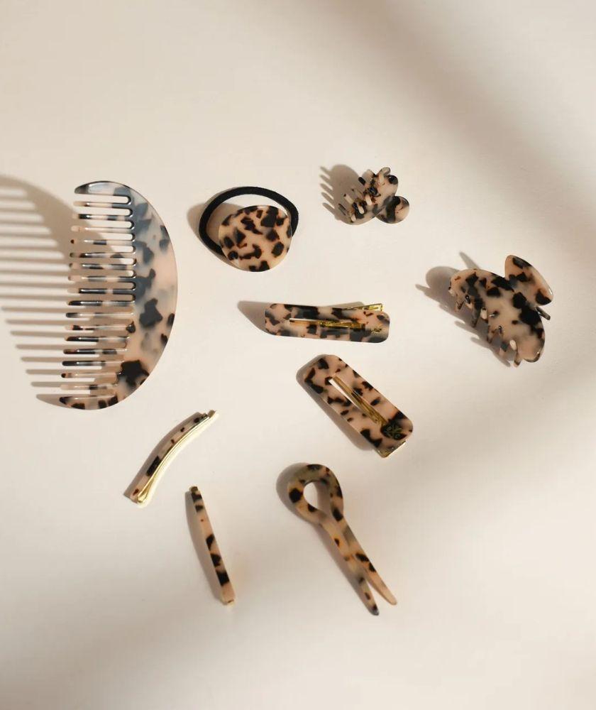 6 Stück Acetat-Haarstäbchen – Schildpatt & Leopardenmuster, 17,5 Cm, Mit Aufbewahrungstasche