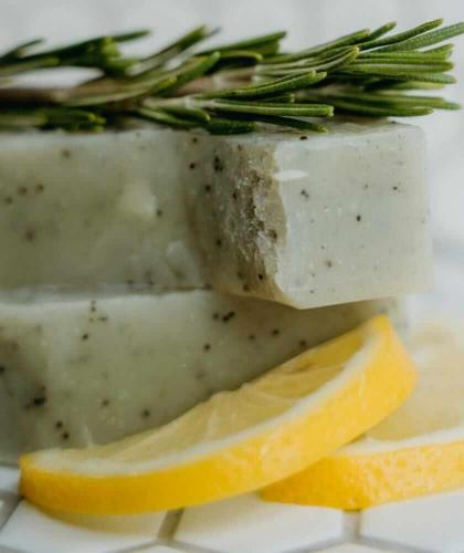 Clémence & Vivien Savon surgras bio exfoliant naturel Le Gecko romarin