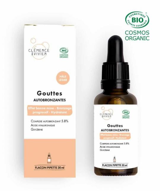 Selbstbräuner Tropfen Naturkosmetik Self Tan Drops Clémence & Vivien Hyaluronsäure