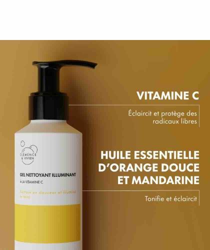 Illuminating Cleansing Gel Vitamin C organic skincare Clémence & Vivien brightening