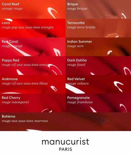 Alle roten Manucurist GREEN™ Nagellackfarben, inklusive Bohème, L'Officina Paris