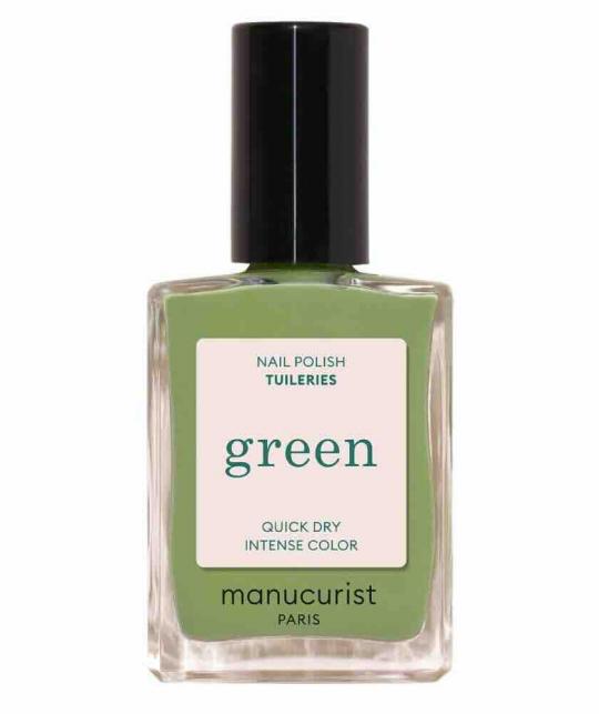 Flakon des Tuileries GREEN™ Manucurist Nagellacks in Olivgrün, schicke Maniküre Paris