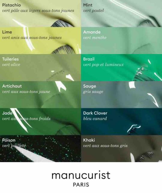 GREEN™ Manucurist Nagellackpalette in Grün, natürliche und elegante Farbtöne für eine schicke Maniküre