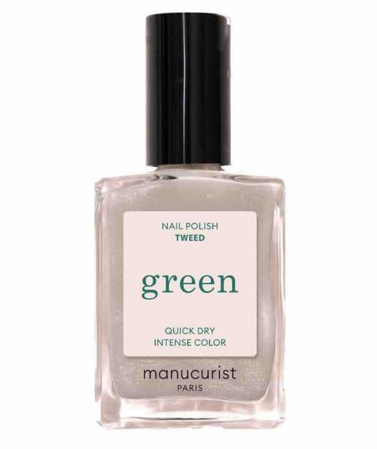 Flakon des grauen schimmernden Nagellacks Tweed GREEN™ Manucurist – L’Officina Paris