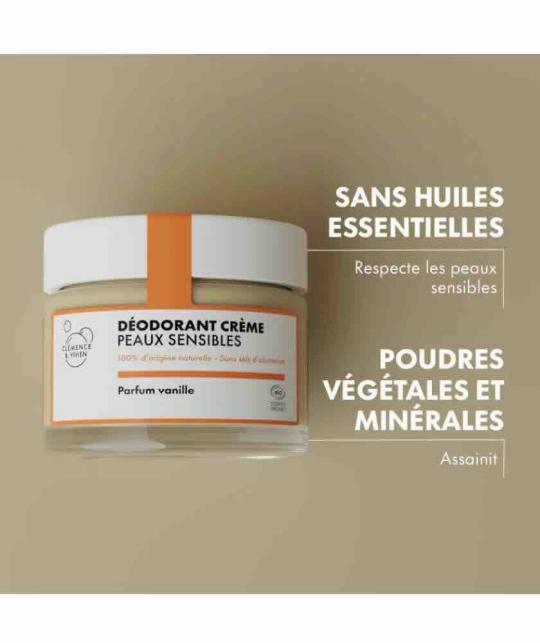 Bio-Deodorant Vanille für sensible Haut Clémence & Vivien, ohne ätherische Öle, L’Officina Paris Naturkosmetik