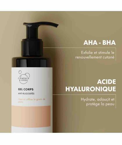 Glättendes Körpergel Clémence & Vivien – AHA & BHA Peeling, Hyaluronsäure, L'Officina Paris Naturkosmetik