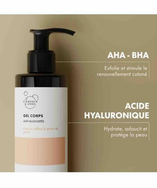 Glättendes Körpergel Clémence & Vivien – AHA & BHA Peeling, Hyaluronsäure, L'Officina Paris Naturkosmetik