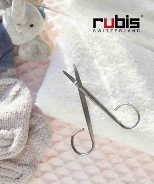 Rubis Switzerland baby nail scissors with rounded tips, safe and precise