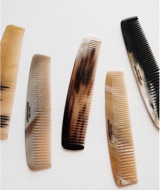 ABBEYHORN Horn Pocket Comb double tooth (15 cm)